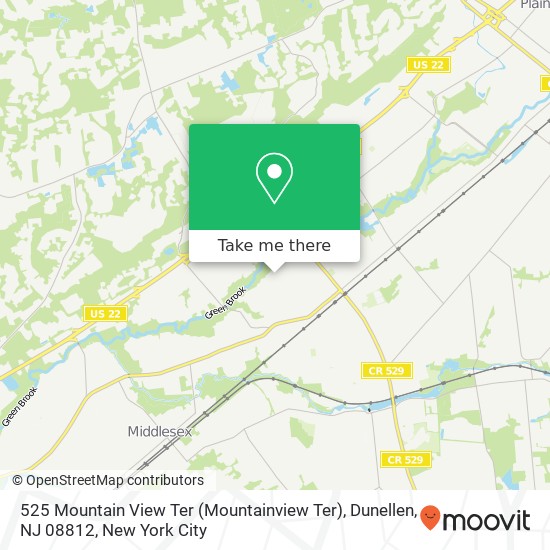 525 Mountain View Ter (Mountainview Ter), Dunellen, NJ 08812 map