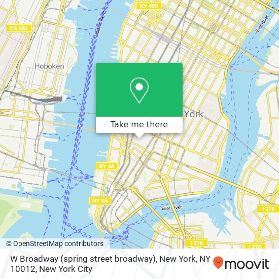 W Broadway (spring street broadway), New York, NY 10012 map