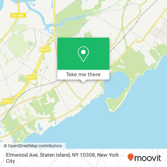 Mapa de Elmwood Ave, Staten Island, NY 10308