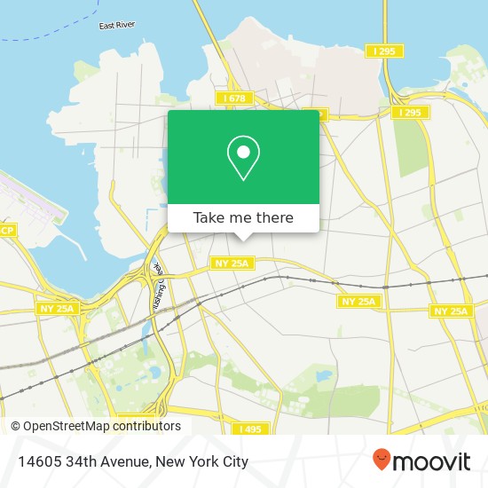 Mapa de 14605 34th Avenue, 14605 34th Ave, Flushing, NY 11354, USA