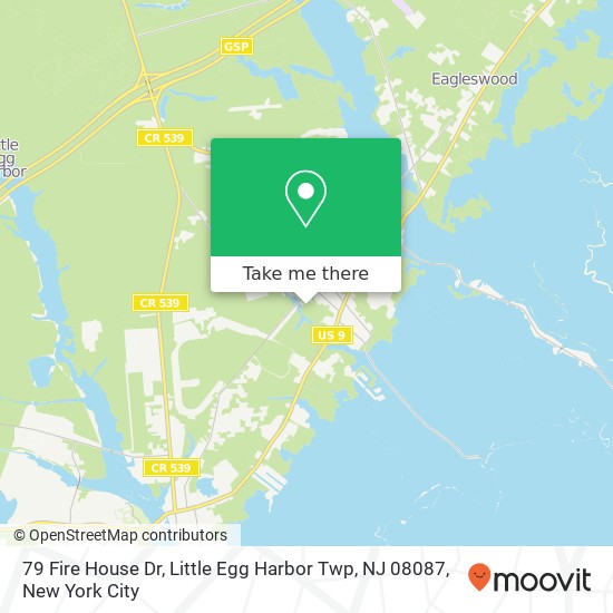 Mapa de 79 Fire House Dr, Little Egg Harbor Twp, NJ 08087
