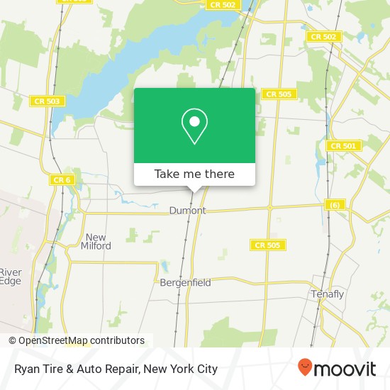 Mapa de Ryan Tire & Auto Repair, 175 W Shore Ave