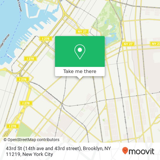 Mapa de 43rd St (14th ave and 43rd street), Brooklyn, NY 11219