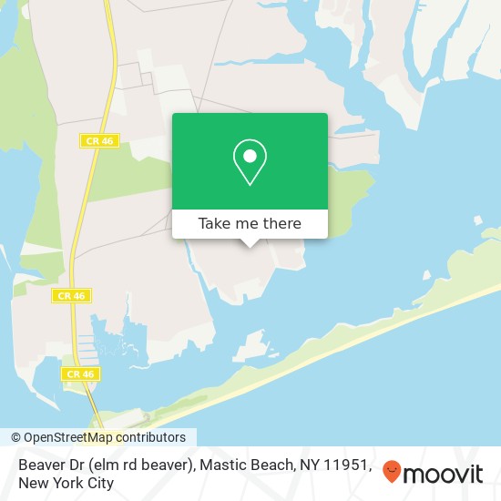 Beaver Dr (elm rd beaver), Mastic Beach, NY 11951 map