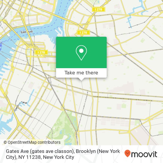 Mapa de Gates Ave (gates ave classon), Brooklyn (New York City), NY 11238