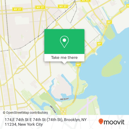 Mapa de 174,E 74th St E 74th St (74th St), Brooklyn, NY 11234