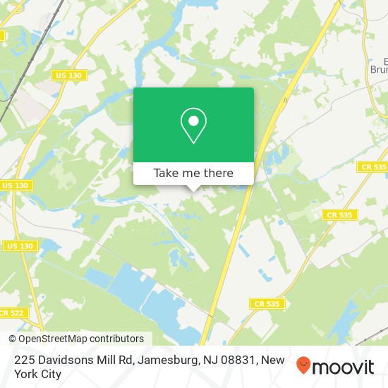 Mapa de 225 Davidsons Mill Rd, Jamesburg, NJ 08831