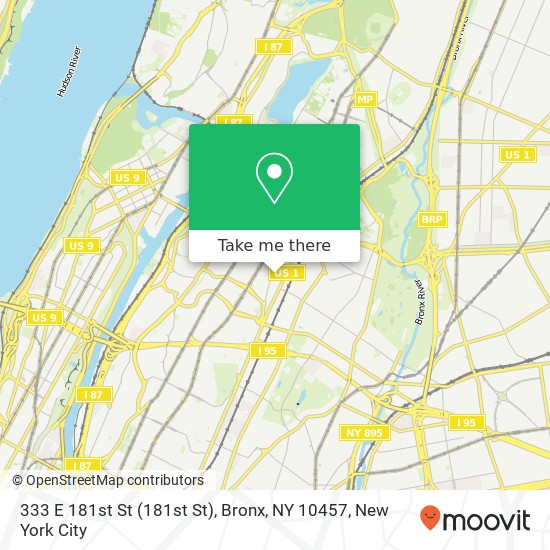333 E 181st St (181st St), Bronx, NY 10457 map