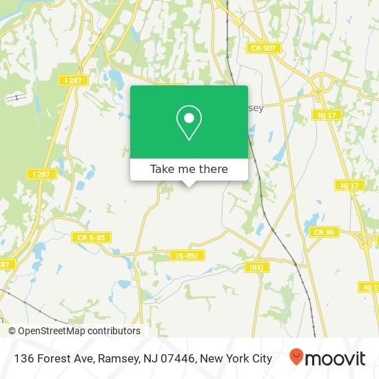 Mapa de 136 Forest Ave, Ramsey, NJ 07446