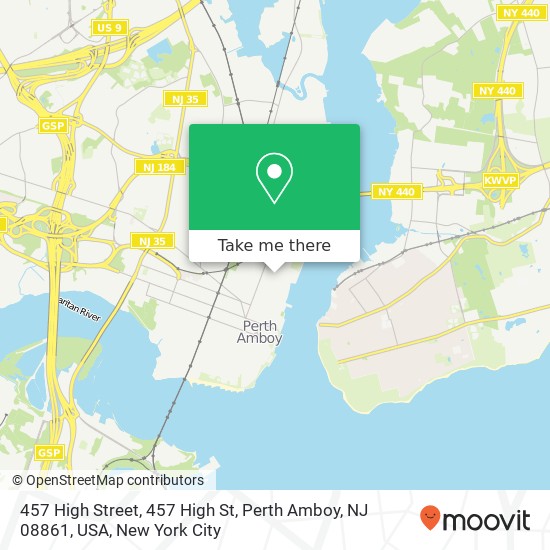 Mapa de 457 High Street, 457 High St, Perth Amboy, NJ 08861, USA