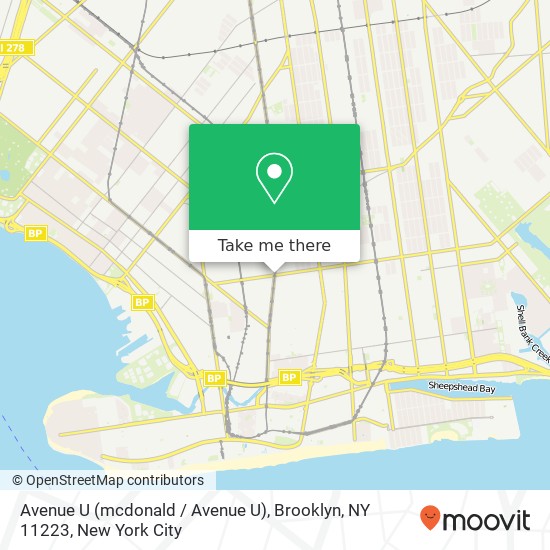 Avenue U (mcdonald / Avenue U), Brooklyn, NY 11223 map
