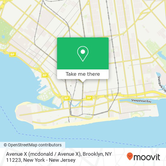 Avenue X (mcdonald / Avenue X), Brooklyn, NY 11223 map