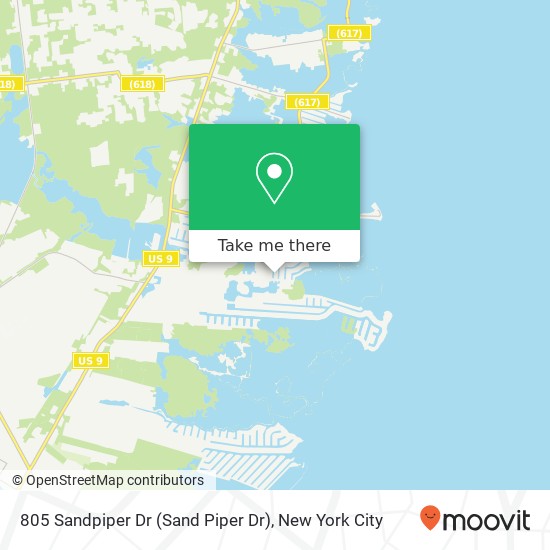 Mapa de 805 Sandpiper Dr (Sand Piper Dr), Lanoka Harbor, NJ 08734