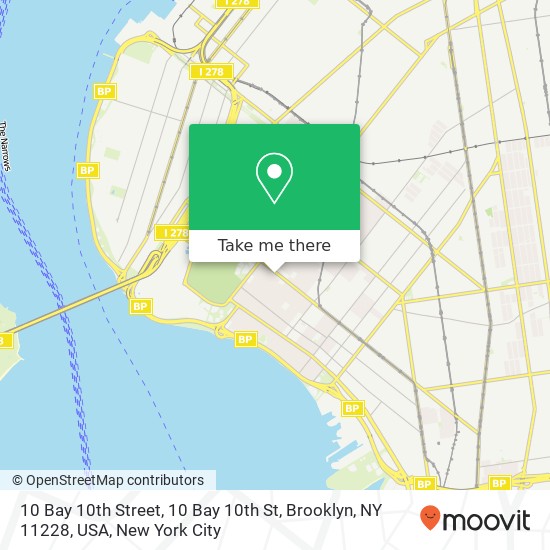 Mapa de 10 Bay 10th Street, 10 Bay 10th St, Brooklyn, NY 11228, USA