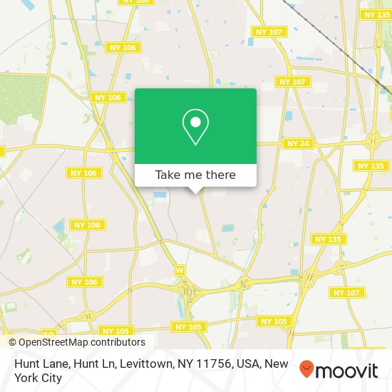 Hunt Lane, Hunt Ln, Levittown, NY 11756, USA map