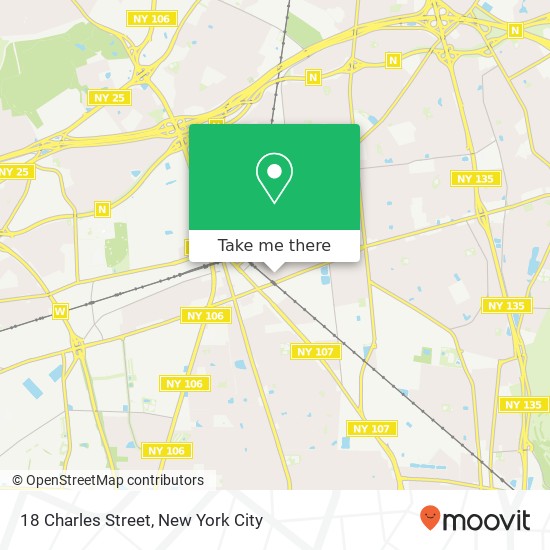 Mapa de 18 Charles Street, 18 Charles St, Hicksville, NY 11801, USA