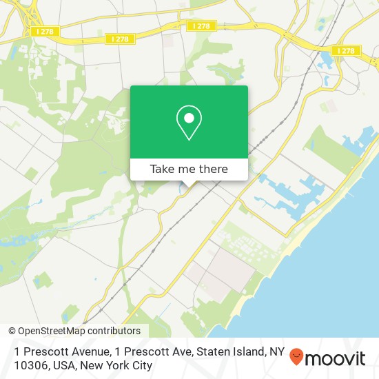 Mapa de 1 Prescott Avenue, 1 Prescott Ave, Staten Island, NY 10306, USA