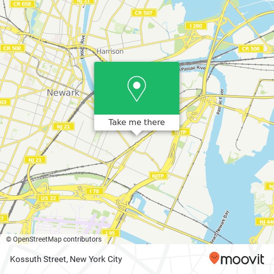 Mapa de Kossuth Street, Kossuth St, Newark, NJ 07105, USA