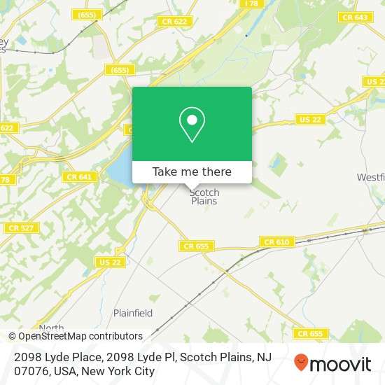 2098 Lyde Place, 2098 Lyde Pl, Scotch Plains, NJ 07076, USA map