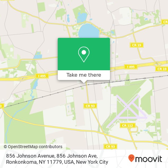 Mapa de 856 Johnson Avenue, 856 Johnson Ave, Ronkonkoma, NY 11779, USA