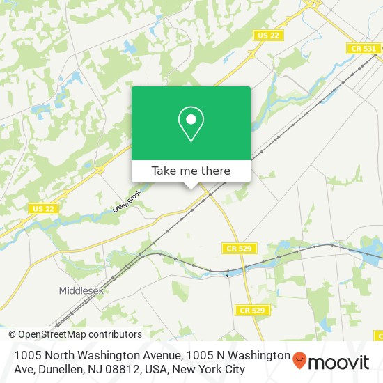 1005 North Washington Avenue, 1005 N Washington Ave, Dunellen, NJ 08812, USA map