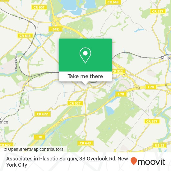 Mapa de Associates in Plasctic Surgury, 33 Overlook Rd