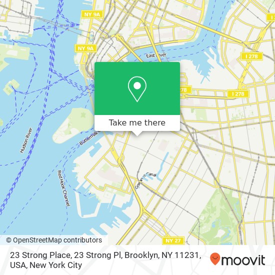 Mapa de 23 Strong Place, 23 Strong Pl, Brooklyn, NY 11231, USA