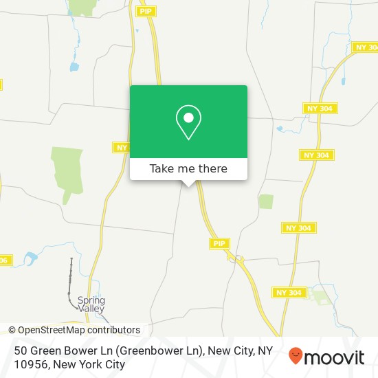 Mapa de 50 Green Bower Ln (Greenbower Ln), New City, NY 10956