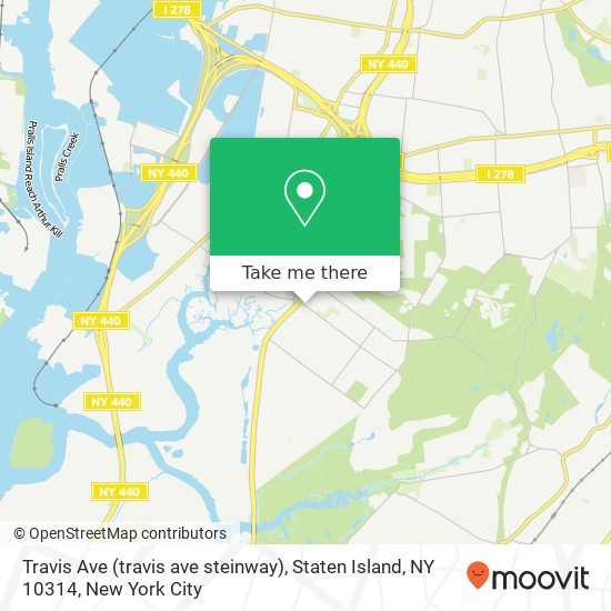 Travis Ave (travis ave steinway), Staten Island, NY 10314 map