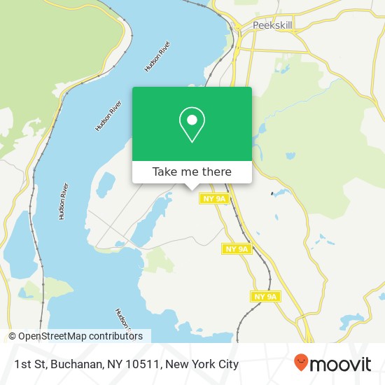 Mapa de 1st St, Buchanan, NY 10511
