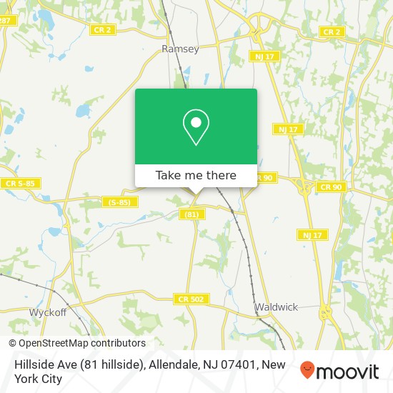 Hillside Ave (81 hillside), Allendale, NJ 07401 map