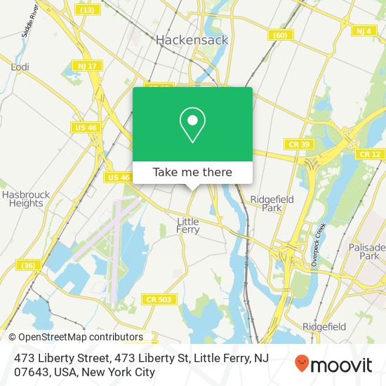 473 Liberty Street, 473 Liberty St, Little Ferry, NJ 07643, USA map