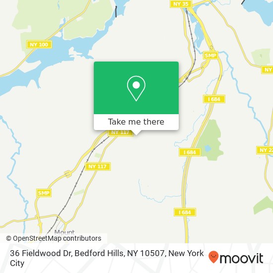 Mapa de 36 Fieldwood Dr, Bedford Hills, NY 10507