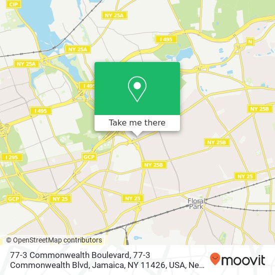 Mapa de 77-3 Commonwealth Boulevard, 77-3 Commonwealth Blvd, Jamaica, NY 11426, USA