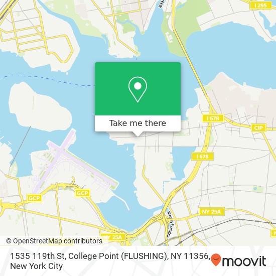Mapa de 1535 119th St, College Point (FLUSHING), NY 11356