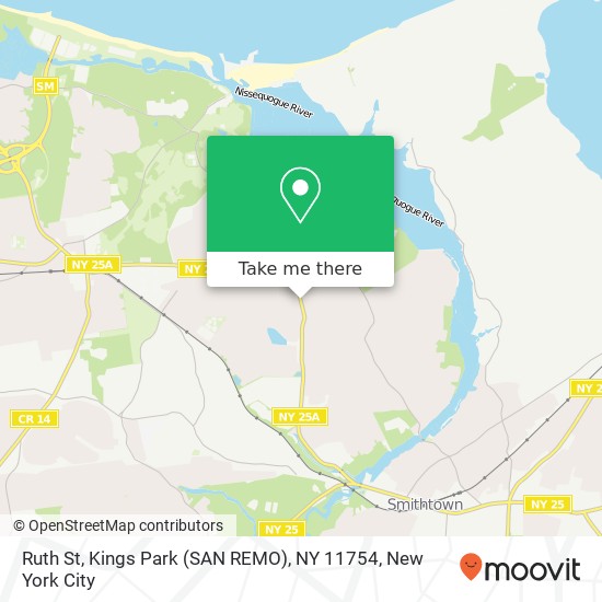 Mapa de Ruth St, Kings Park (SAN REMO), NY 11754