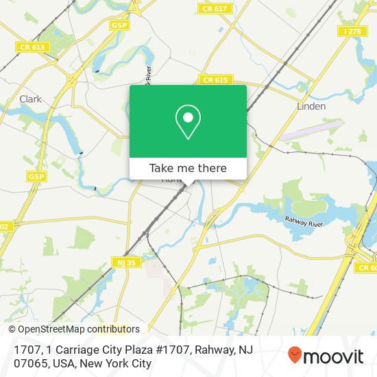 Mapa de 1707, 1 Carriage City Plaza #1707, Rahway, NJ 07065, USA