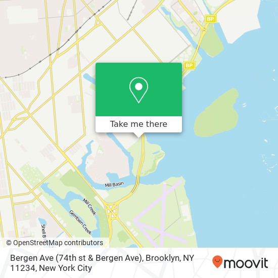 Mapa de Bergen Ave (74th st & Bergen Ave), Brooklyn, NY 11234