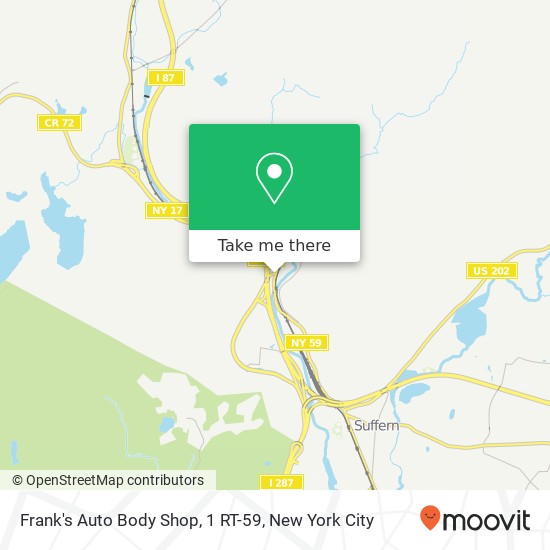 Mapa de Frank's Auto Body Shop, 1 RT-59