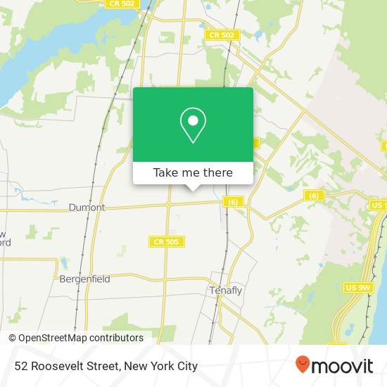 Mapa de 52 Roosevelt Street, 52 Roosevelt St, Cresskill, NJ 07626, USA