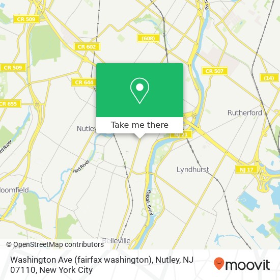 Mapa de Washington Ave (fairfax washington), Nutley, NJ 07110