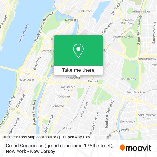 Grand Concourse (grand concourse 175th street) map