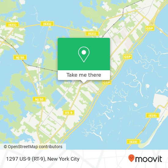 Mapa de 1297 US-9 (RT-9), Ocean View, NJ 08230