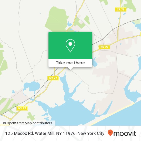 Mapa de 125 Mecox Rd, Water Mill, NY 11976