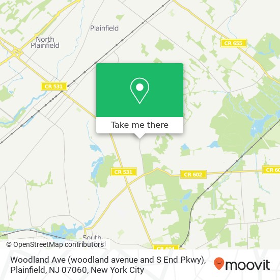 Woodland Ave (woodland avenue and S End Pkwy), Plainfield, NJ 07060 map