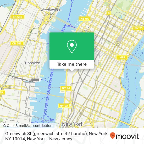 Mapa de Greenwich St (greenwich street / horatio), New York, NY 10014