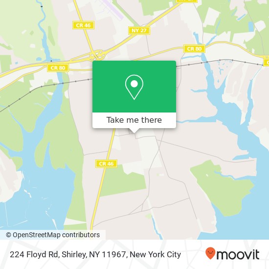 Mapa de 224 Floyd Rd, Shirley, NY 11967