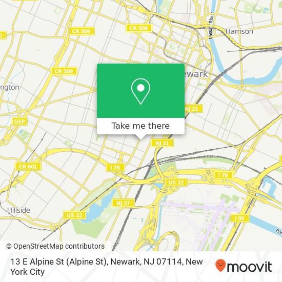 13 E Alpine St (Alpine St), Newark, NJ 07114 map