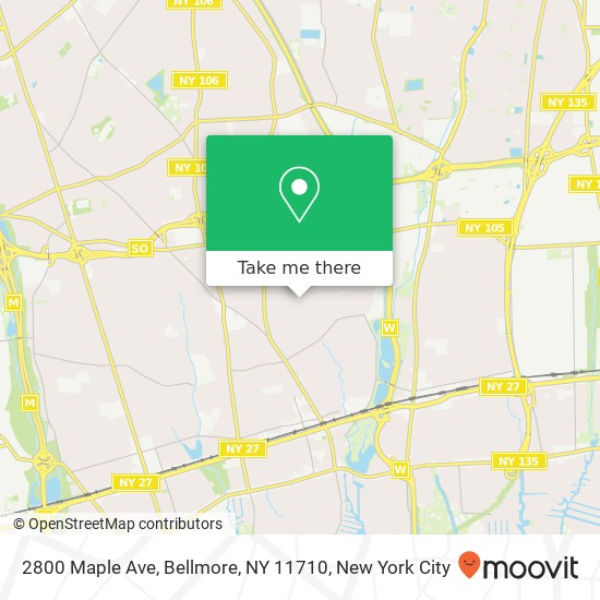 Mapa de 2800 Maple Ave, Bellmore, NY 11710