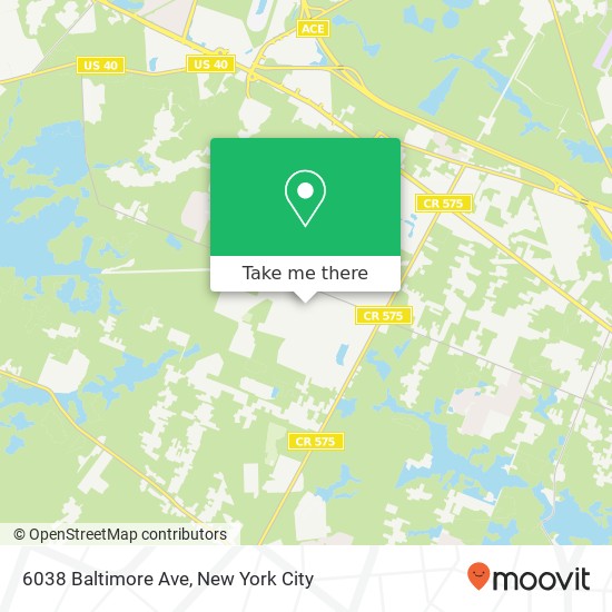 Mapa de 6038 Baltimore Ave, Egg Harbor Twp, NJ 08234
